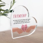 Heart Shaped Friendship Plaque Thank You Gift For Best Friend