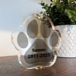 Personalised Dog Memorial Gift Paw Print Plaque In Memory Of Dog