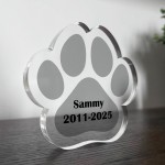 Personalised Dog Memorial Gift Paw Print Plaque In Memory Of Dog