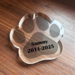 Personalised Dog Memorial Gift Paw Print Plaque In Memory Of Dog
