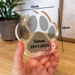 Personalised Dog Memorial Gift Paw Print Plaque In Memory Of Dog