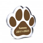 Dog Memorial Plaque Personalised Paw Print Sign In Memory Of Dog