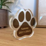 Dog Memorial Plaque Personalised Paw Print Sign In Memory Of Dog