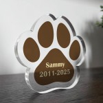 Dog Memorial Plaque Personalised Paw Print Sign In Memory Of Dog