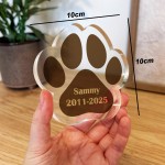 Dog Memorial Plaque Personalised Paw Print Sign In Memory Of Dog