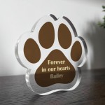 Pet Memorial Plaque Personalised Paw Print Sign With Name
