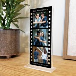 Gift For 2nd Anniversary Personalised Retro Photo Collage Plaque