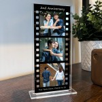 Gift For 2nd Anniversary Personalised Retro Photo Collage Plaque