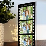 Gift For 3rd Anniversary Personalised Retro Photo Collage Plaque