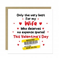 Funny Valentines Day Card For Wife Reduced Sticker Cheap Card