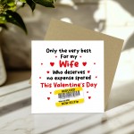 Funny Valentines Day Card For Wife Reduced Sticker Cheap Card