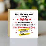 Funny Valentines Day Card For Wife Reduced Sticker Cheap Card