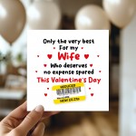 Funny Valentines Day Card For Wife Reduced Sticker Cheap Card