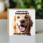 Funny Birthday Card For Him Hope You Feel This Happy Dog Card