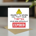 Funny 40th Birthday Cards for Men Women Thirties Have Expired