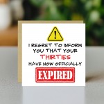 Funny 40th Birthday Cards for Men Women Thirties Have Expired