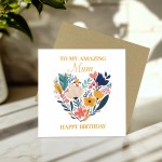 Mum Birthday Card For Her Floral Card Birthday Card for Female