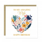 Wife Birthday Card For Her Floral Card Birthday Card for Female