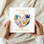 Wife Birthday Card For Her Floral Card Birthday Card for Female