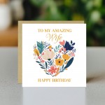 Wife Birthday Card For Her Floral Card Birthday Card for Female