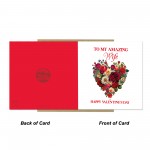Amazing Wife Valentines Day Card for Her Floral Heart Card