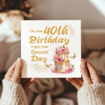 40th Birthday Greeting Card Milestone Age 40 Card For Female