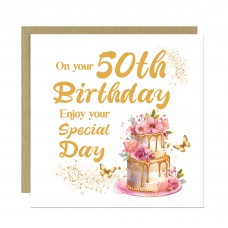 50th Birthday Greeting Card Milestone Age 50 Card For Female