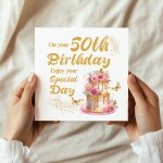50th Birthday Greeting Card Milestone Age 50 Card For Female