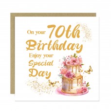 70th Birthday Card Milestone Age 70 Card For Female Mum Nan