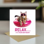 Birthday Card For Her Mum Female Girl Friend Colleague Funny Cat