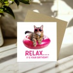 Birthday Card For Her Mum Female Girl Friend Colleague Funny Cat