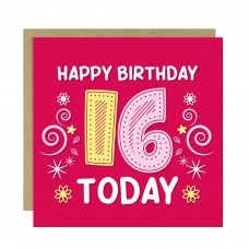 Happy 16th Birthday Card For Daughter Granddaughter Niece 16