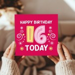 Happy 16th Birthday Card For Daughter Granddaughter Niece 16