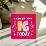 Happy 16th Birthday Card For Daughter Granddaughter Niece 16