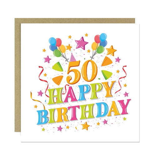 50th Birthday Card For Mum Sister Auntie Nan Friend Milestone