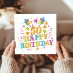 50th Birthday Card For Mum Sister Auntie Nan Friend Milestone