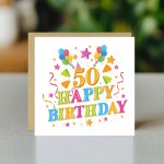 50th Birthday Card For Mum Sister Auntie Nan Friend Milestone