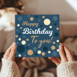 Happy Birthday Card For Men Dad Brother Uncle Navy Spots Card