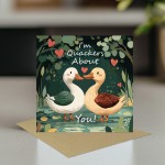 Funny Valentines Card For Him Her Im Quackers About You