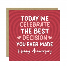 Anniversary Card For Him Her BEST DECISION YOU EVER MADE Funny
