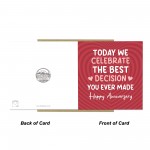 Anniversary Card For Him Her BEST DECISION YOU EVER MADE Funny