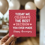 Anniversary Card For Him Her BEST DECISION YOU EVER MADE Funny