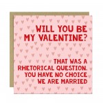 Valentines Card Will You Be My Valentine Funny Valentines Card
