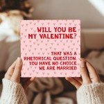 Valentines Card Will You Be My Valentine Funny Valentines Card