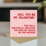 Valentines Card Will You Be My Valentine Funny Valentines Card