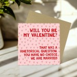 Valentines Card Will You Be My Valentine Funny Valentines Card