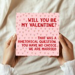Valentines Card Will You Be My Valentine Funny Valentines Card