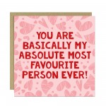 Anniversary Card For Him Her MOST FAVOURITE PERSON EVER
