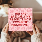 Anniversary Card For Him Her MOST FAVOURITE PERSON EVER