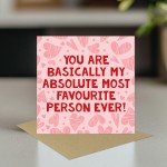 Anniversary Card For Him Her MOST FAVOURITE PERSON EVER